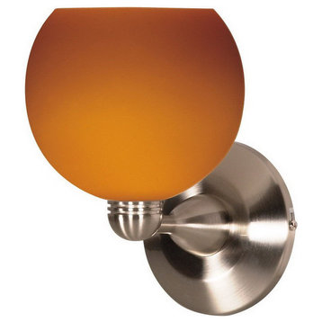 Nuvo Lighting Signature Wall, Brushed Nickel/Butterscotch Sphere Glass