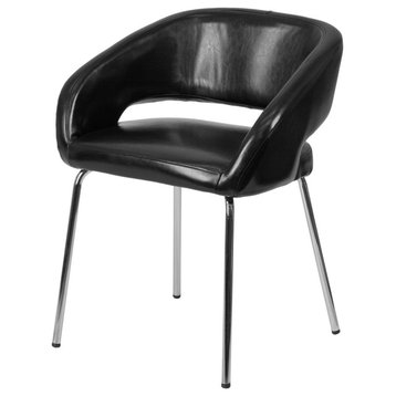 James Allan FFIF76809 23.5"W Leather Accent Chair - Black