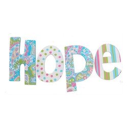 Blue & Pink Paisley Letters - Wall Letters