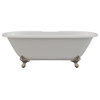 Cast Iron Double Ended Clawfoot Tub 67"x30", 7" Drillings and BN Feet