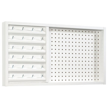 Pemberly Row Wall Mount Thread Storage with pegboard in White