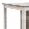 Benzara BM227029 3 Piece Counter Height Table & Barstool Set, White & Brown