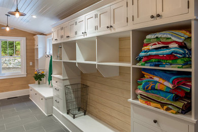 Example of an eclectic laundry room design in Milwaukee
