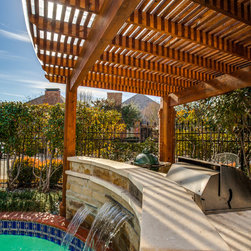 Backyard with two Polygal Covered Pergolas - Pergolas