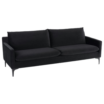 Anders Black Fabric Triple Seat Sofa, Hgsc587
