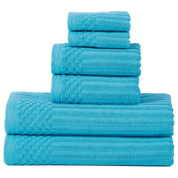 600 GSM Soho Collection  Cotton 6 Pc Towel Set - Azure