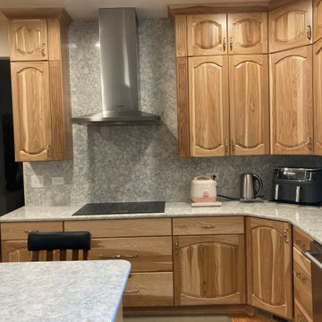 Traditional Kitchen Remodel Done in New Hickory Wood Cabinets