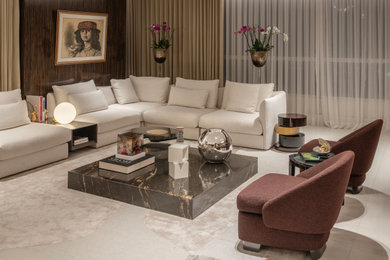 Inspiration for a modern living room remodel in Miami