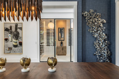 Inspiration for a large transitional wine cellar remodel in San Francisco with storage racks