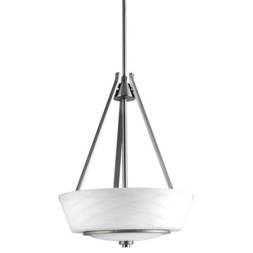 Kichler Daphne 3-Light Pendant, Brushed Nickel With Textured Wave Glass