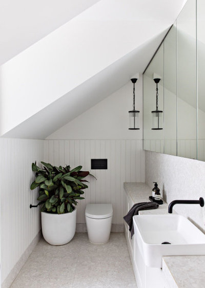 Contemporary Powder Room by TileCloud
