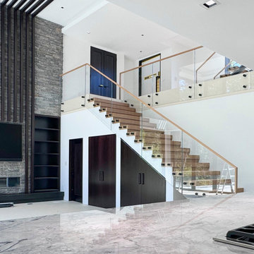 Project #126 | Contemporary Staircases with Integrated LEDs & Glass Railing