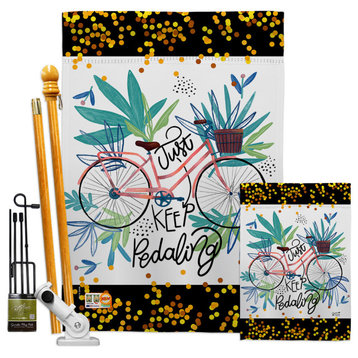 Keep Pedaling Garden House Flags Kit Double-Sided 28x40