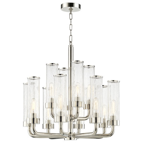 Soriano Chandelier, Polished Nickel Finish, 12-Light