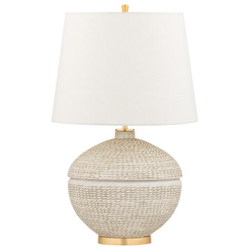 Katonah 1-Light Table Lamp in Gold Leaf