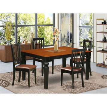 East West Furniture Weston 5-piece Wood Kitchen Table and Chairs in Black/Cherry