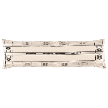 Jaipur Living Zeliang Hand-Loomed Tribal Lumbar Pillow, Down Fill