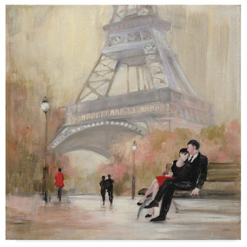 Julia Purinton 'Romantic Paris I Red Jacket' Canvas Art, 18"x18"