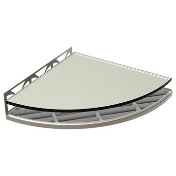 TileWare Structural Surfaces Claddy T-Shelf w/ Glass Cover, Petra