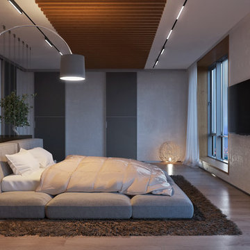 Penthouse interior in the residential complex "Zarechny", Kiev, area 100 sq.m.