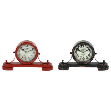 Red Metal Vintage Clock 90762