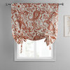 Edina Rust Printed Cotton Tie-Up Window Shade Single Panel, 42W x 63L