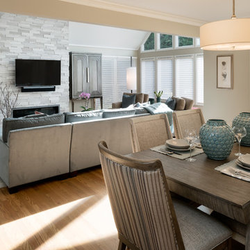 Award Winning Living & Dining Room by Flat Rock Interior Designer Dawn Driskill