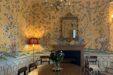 Photo of a large victorian dining room in Other.