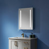 Rectangular Frameless Lighted Medicine Cabinet Wall Mounted Mirror, 24"