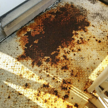 Front stairs repair. Rust removal, refinishing and painting