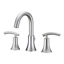 Cr&eacute;teil Brushed Nickel Bath Widespread Vanity Sink Faucet - Bathroom Sink Faucets