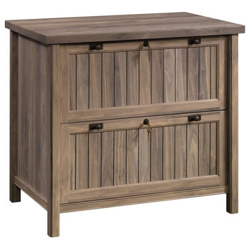 Pemberly Row Engineered Wood 2-Drawer Lateral File Cabinet in Washed Walnut