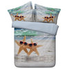 3D Bedding Cool Beach Starfish 4-Piece Duvet Cover Set, King