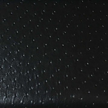 Albany Ostrich Animal Print Vinyl Upholstery Fabric, Black