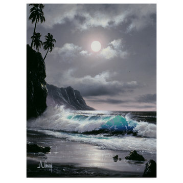 "Waves Under The Moon 7" by Anthony Casay, Canvas Art, 24"x18"