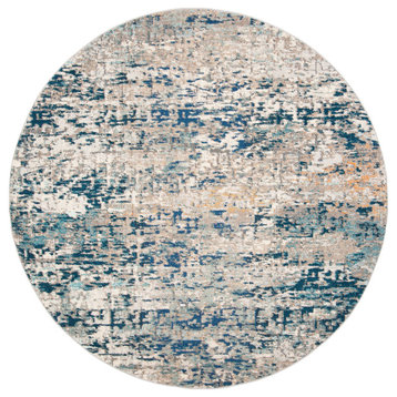 Safavieh Madison Mad460K Organic and Abstract Rug, Gray and Blue, 12'0"x12'0" Round
