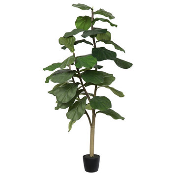 Vickerman Artificial Potted Everyday Fiddle Tree, 4'
