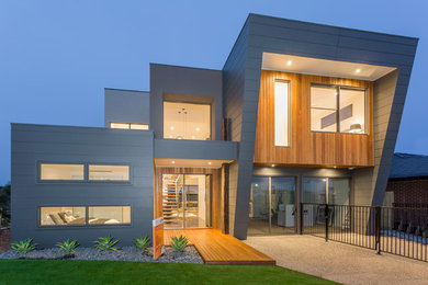 Contemporary two-storey exterior in Geelong with a flat roof.