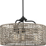 Progress Lighting - Lavelle 4-Light Natural Rattan Global Hanging Pendant Light - Artistry and texture combine in the Lavelle Collection 4-Light Natural Rattan Global Pendant Hanging Light.