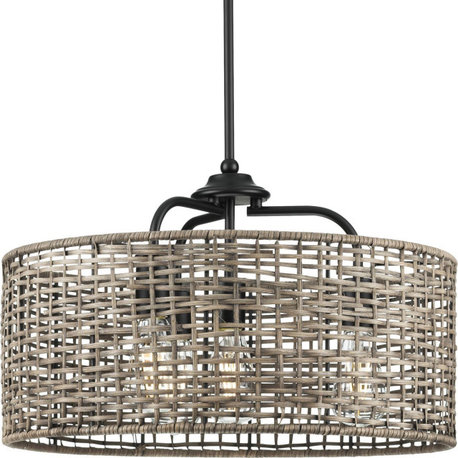 Lavelle 4-Light Natural Rattan Global Hanging Pendant Light