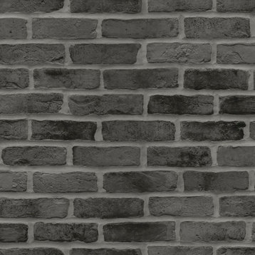 Burnham Black Brick Wall Wallpaper Bolt