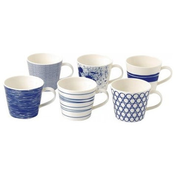 Royal Doulton Pacific Set of 6 Accent Mugs Mixed Patterns