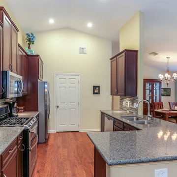 Modern Open Kitchen Dark Cabinets