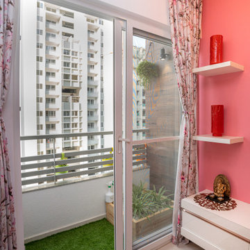 1.5BHK with Home Office, Bar Counter, and Balcony Garden