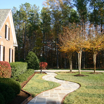 An Elegantly Curved Front Sidewalk