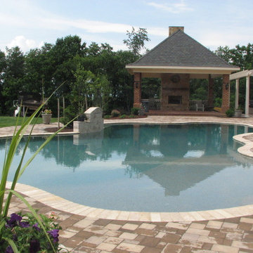 Free-form Gunite Swimming Pool with Waterfeature