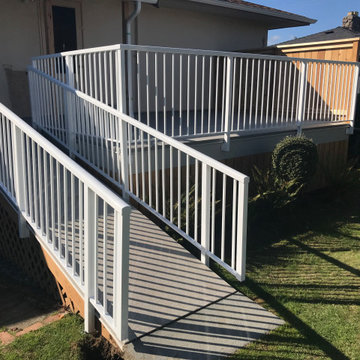 Backyard deck with accessibility ramp