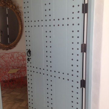 Milk painted front door
