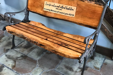 Custom Bench, Memorial outdoor bench