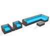 Manado Outdoor Patio Furniture Sofa Sectional, 10-Piece Set, Sea Blue